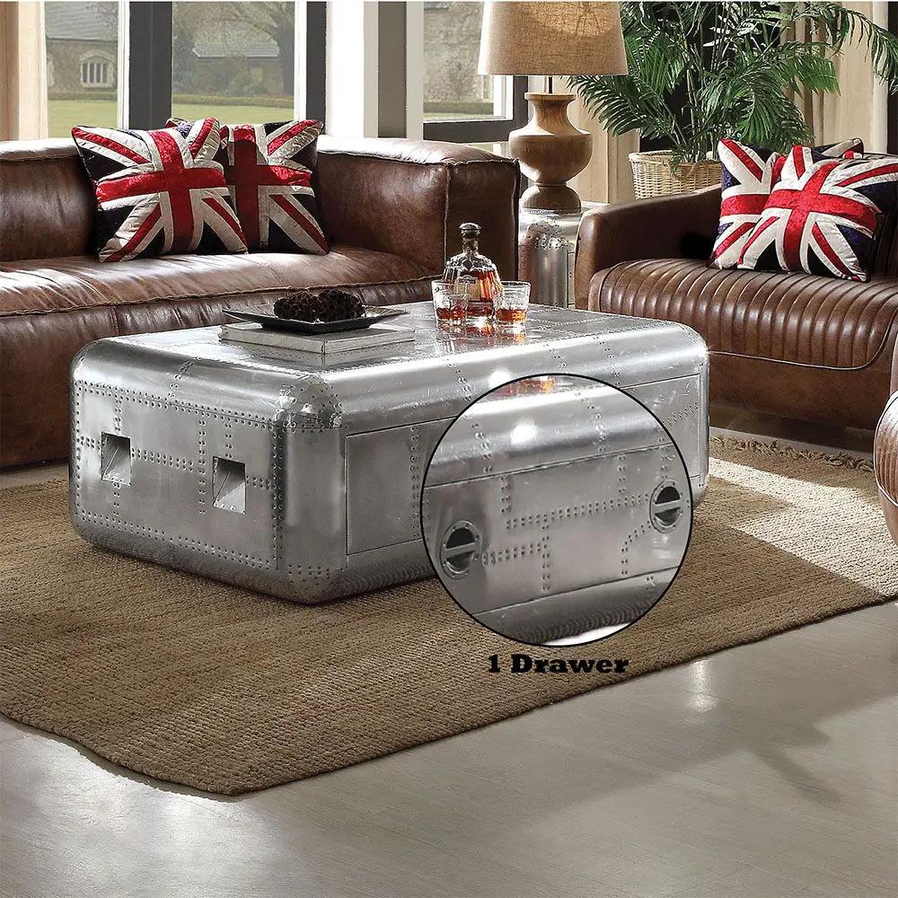 Brancaster - 19" Coffee Table - Aluminum by Unique Piece Furniture