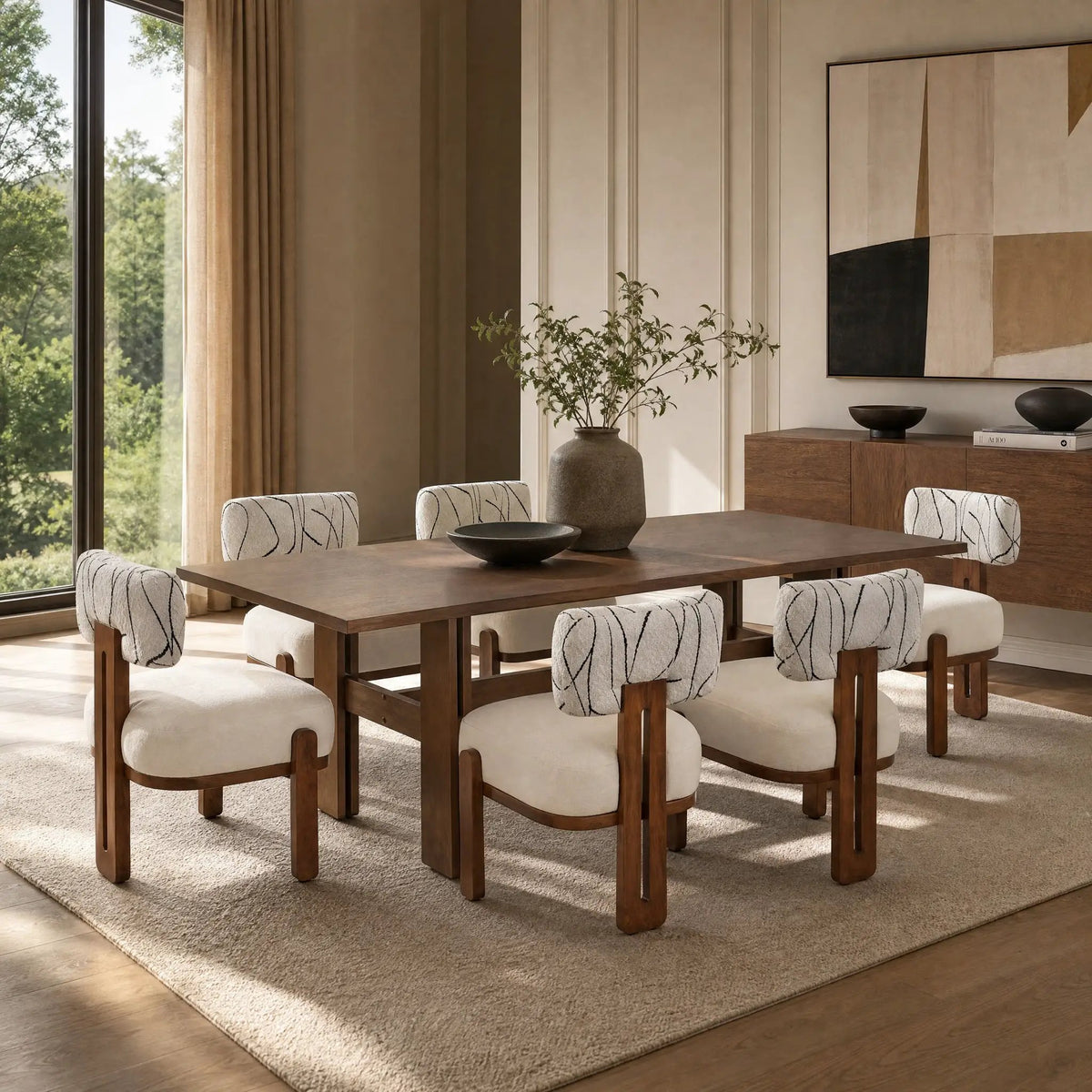 7-Piece Dining Table Set for 6, 71"