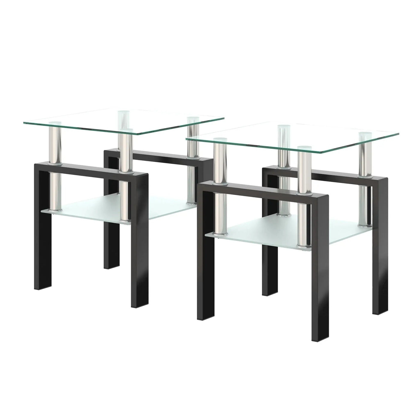 Modern Tempered Glass Tea Table, End Square Table For Living Room by Unique Piece Furniture