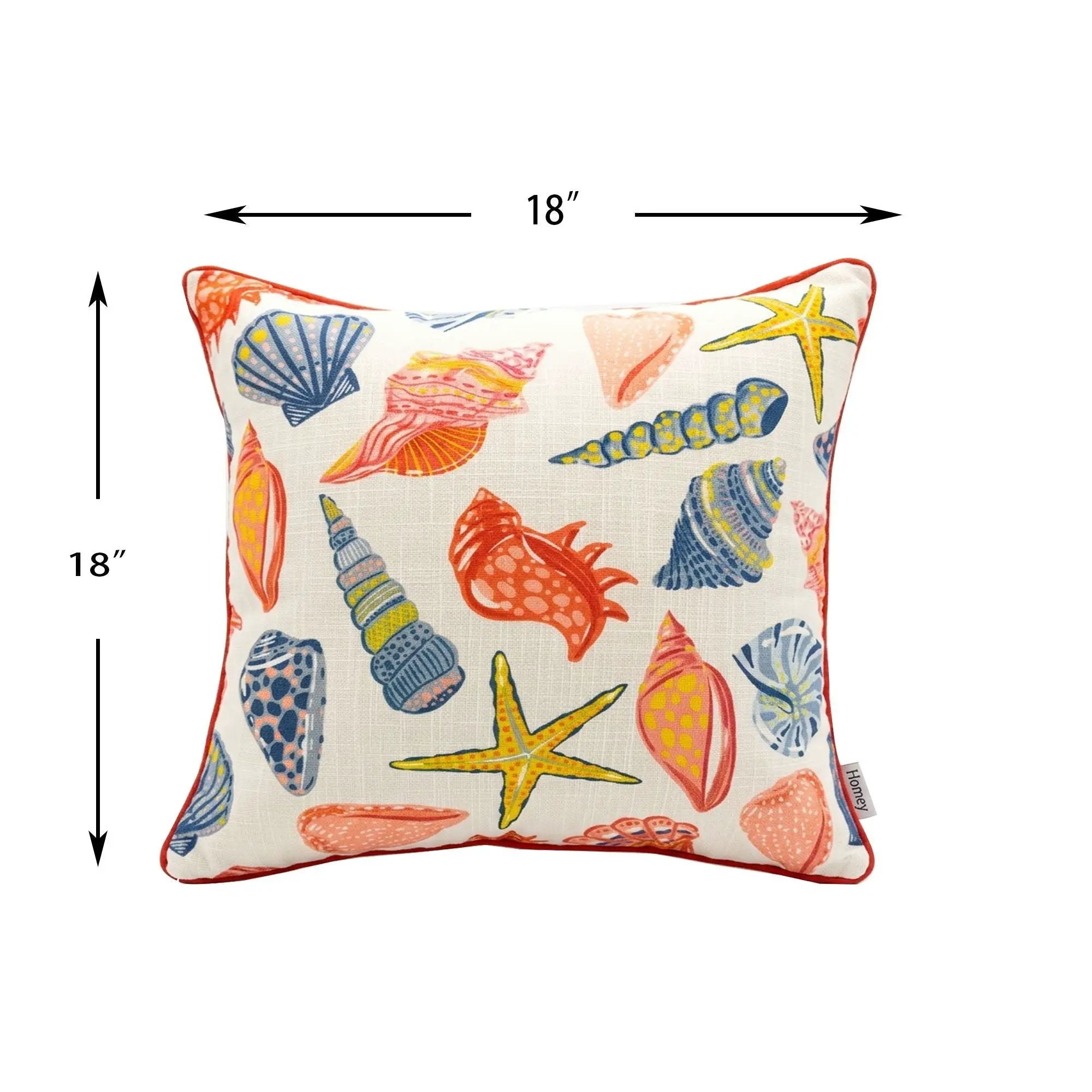Square Coral Outdoor Pillows (Set of 2) - Multi by Unique Piece Furniture