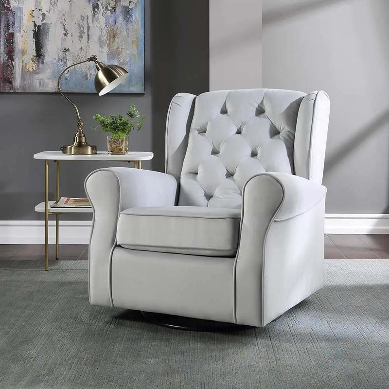 Zeger - Swivel Chair With Glider - Gray Fabric by Unique Piece Furniture