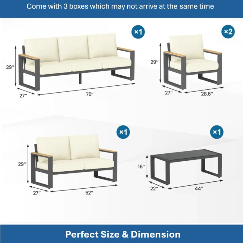 Modern Outdoor Sofa Set With Coffee Table by HouseOfZazla