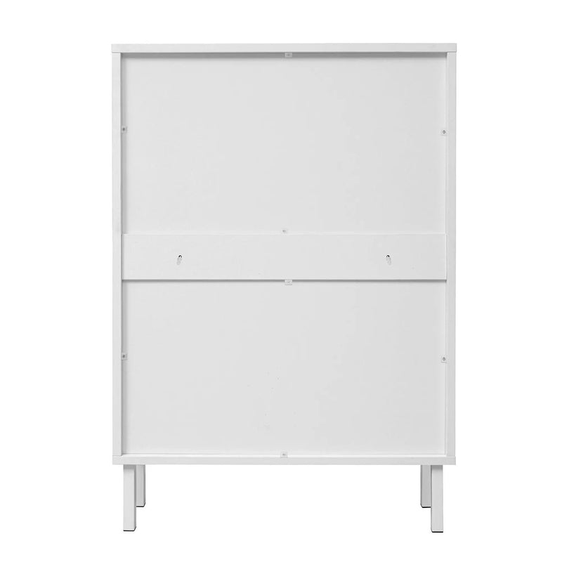 2 Door Shoe Rack, Rattan, Double Layer, Suitable For Living Room, Hallway - White by HouseOfZazla