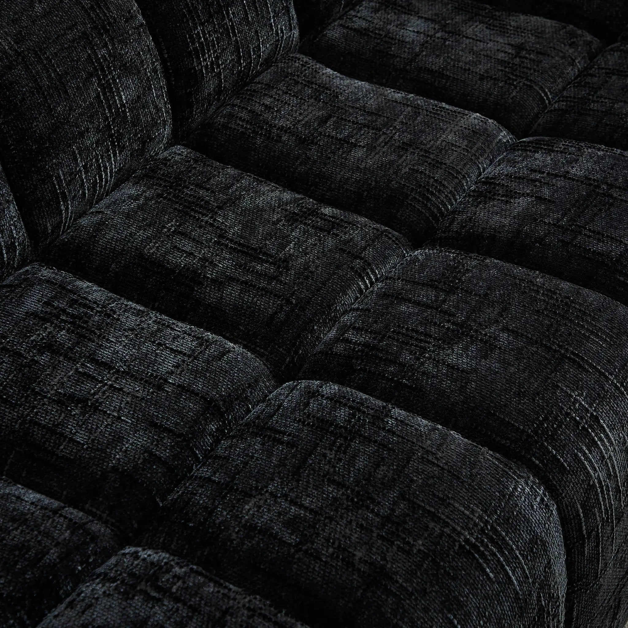 Quilted Cloud Sofa With Rounded Armrests And Piano Key Backrest Design by HouseOfZazla