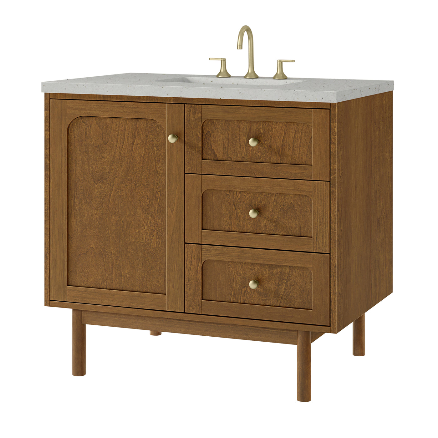 James Martin Laurent 36" Dual Mount Single Bathroom Vanity, Honey Oak, view 35