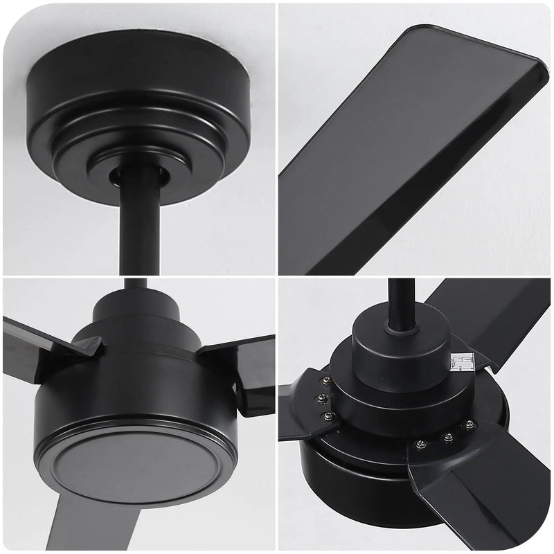 Ceiling Fan Without Light, 3 Blades Farmhouse Ceiling Fan With Remote Control 6-Speed Reversible Dc Motor For Living Room, Bedroom, Kitche by Unique Piece Furniture