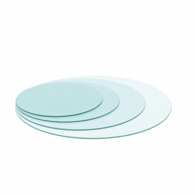 20" Round Tempered Glass Table Top Clear Glass 1 / 4" Thick Round Polished Edge - Transparent by HouseOfZazla