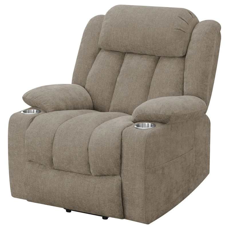 Houston Upholstered Power Lift Recliner Chair Camel by Unique Piece Furniture