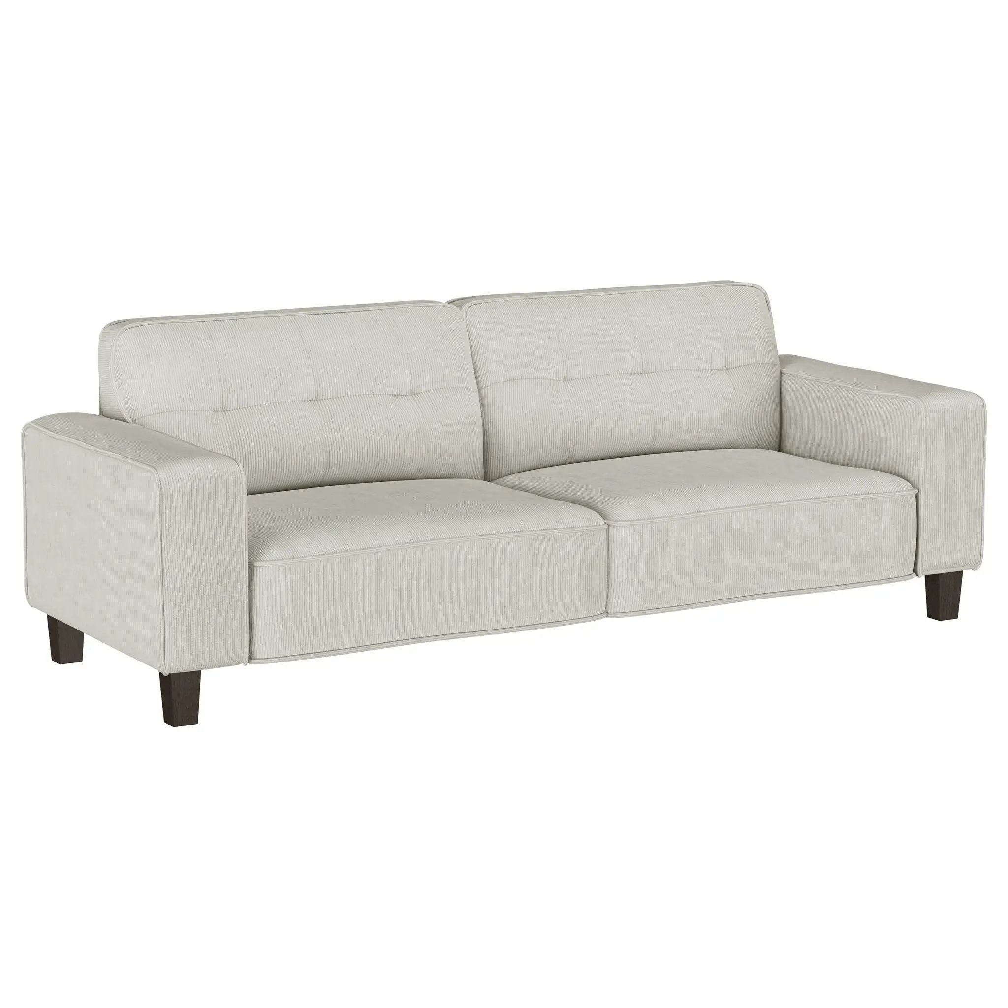 Deerhurst Upholstered Track Arm Tufted Sofa Greige by Unique Piece Furniture