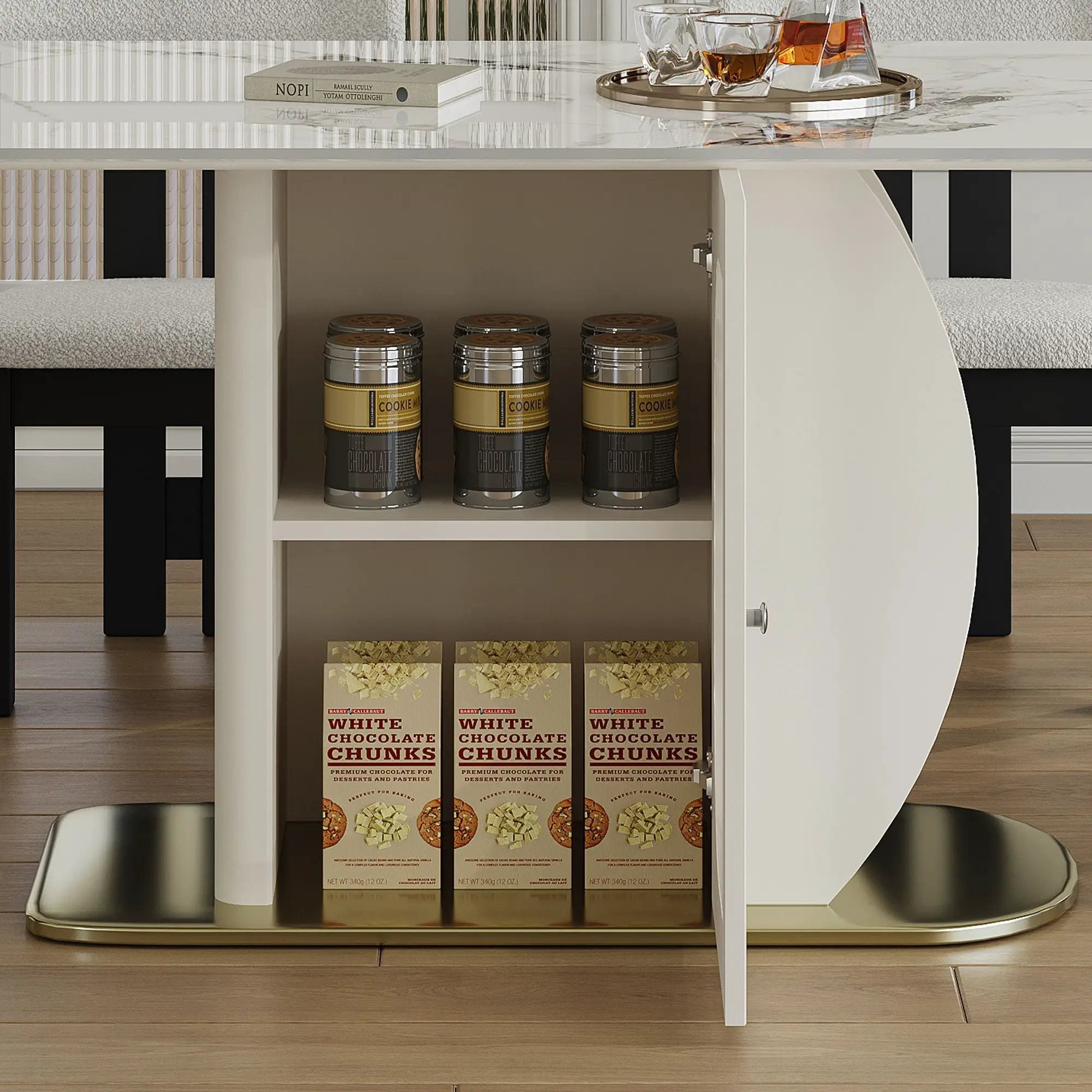Modern Dining Table Set With Storage, Includes Chairs by HouseOfZazla