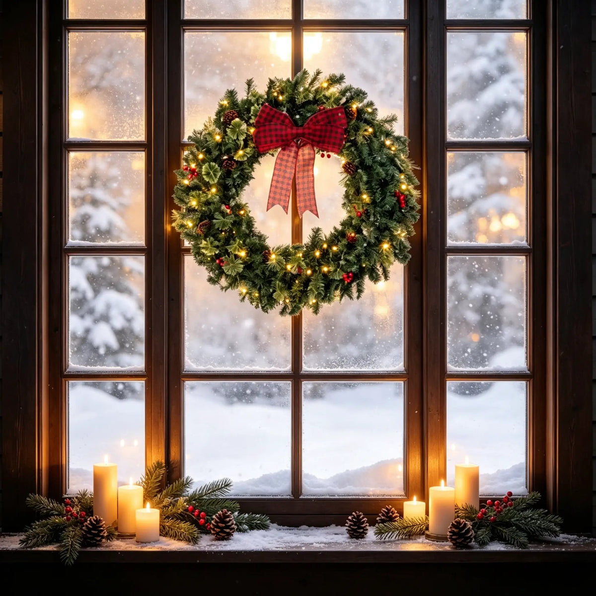 36 Inch Prelit Crestwood Spruce Christmas Wreath with Bow by HouseOfZazla