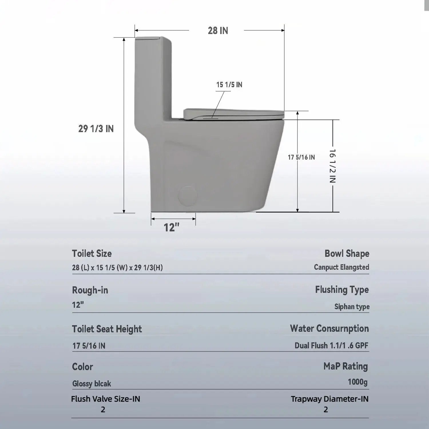 1 Piece Toilet With Tornado Flush, Dual Flush, And ADA Height Comfort Chair by HouseOfZazla