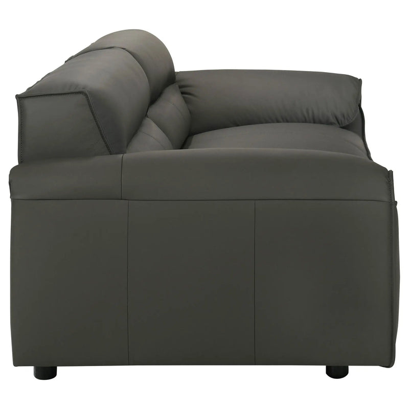 Buxton 2-piece Leather Upholstered Sofa Set Graphite by Unique Piece Furniture