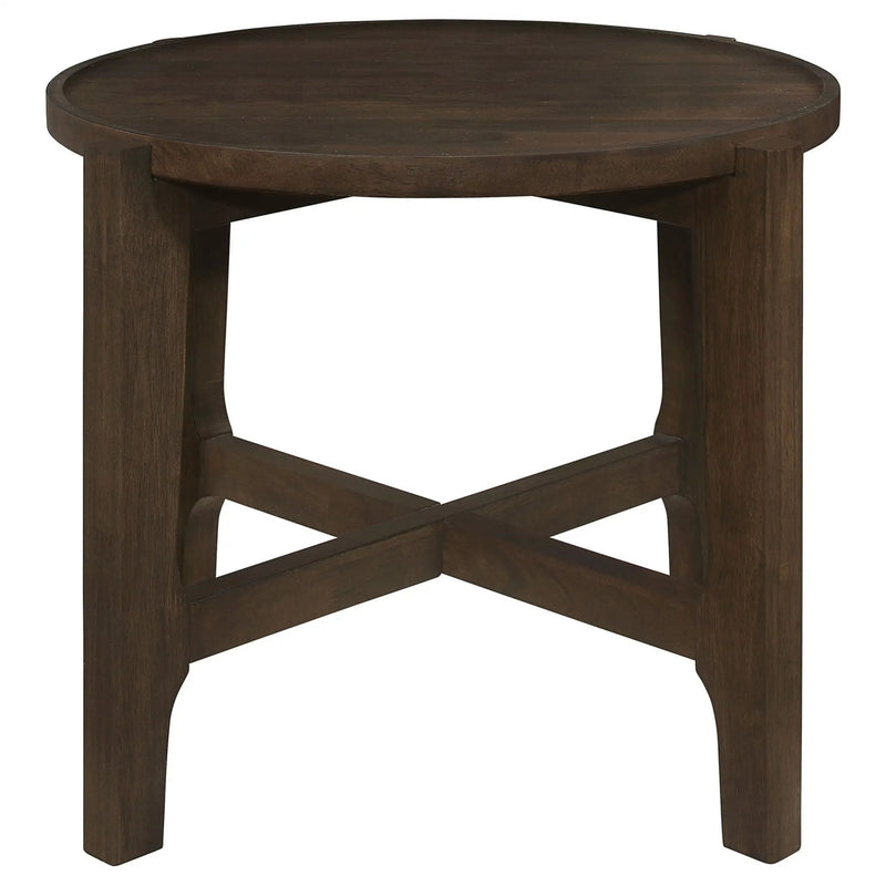 Cota 2-piece Solid Wood Coffee and End Table Set Dark Brown by Unique Piece Furniture