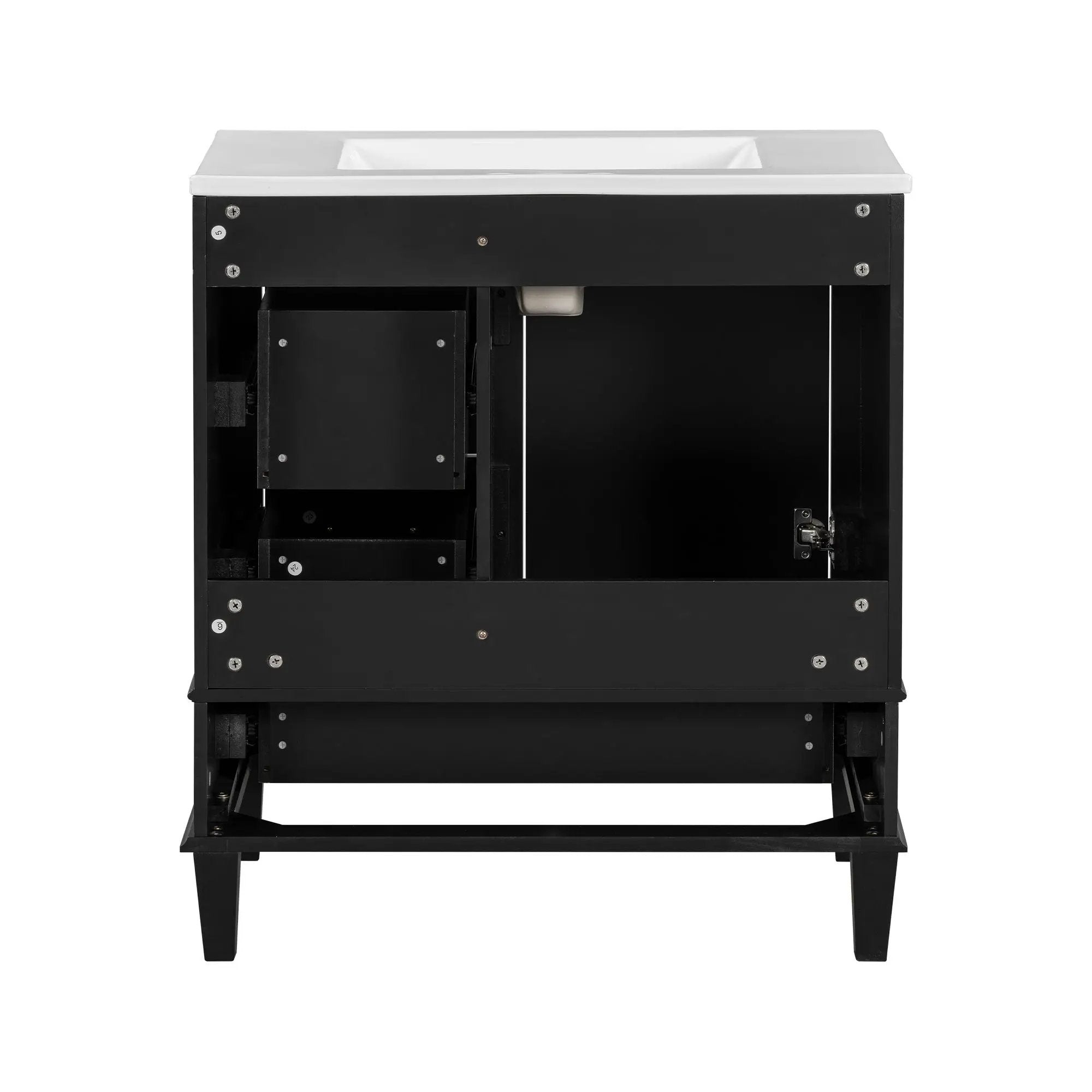 Bathroom Vanity, Modern Bathroom Cabinet With Sink Combo Set, Bathroom Storage Cabinet With A Soft Closing Door And 3 Drawers, Solid Wood Frame by HouseOfZazla