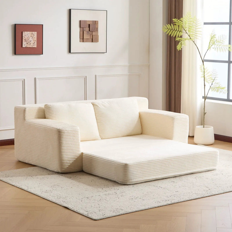 Comfortable Deep Seat Loveseat Sofa Bed, Reversible Cushion With Pillows by HouseOfZazla