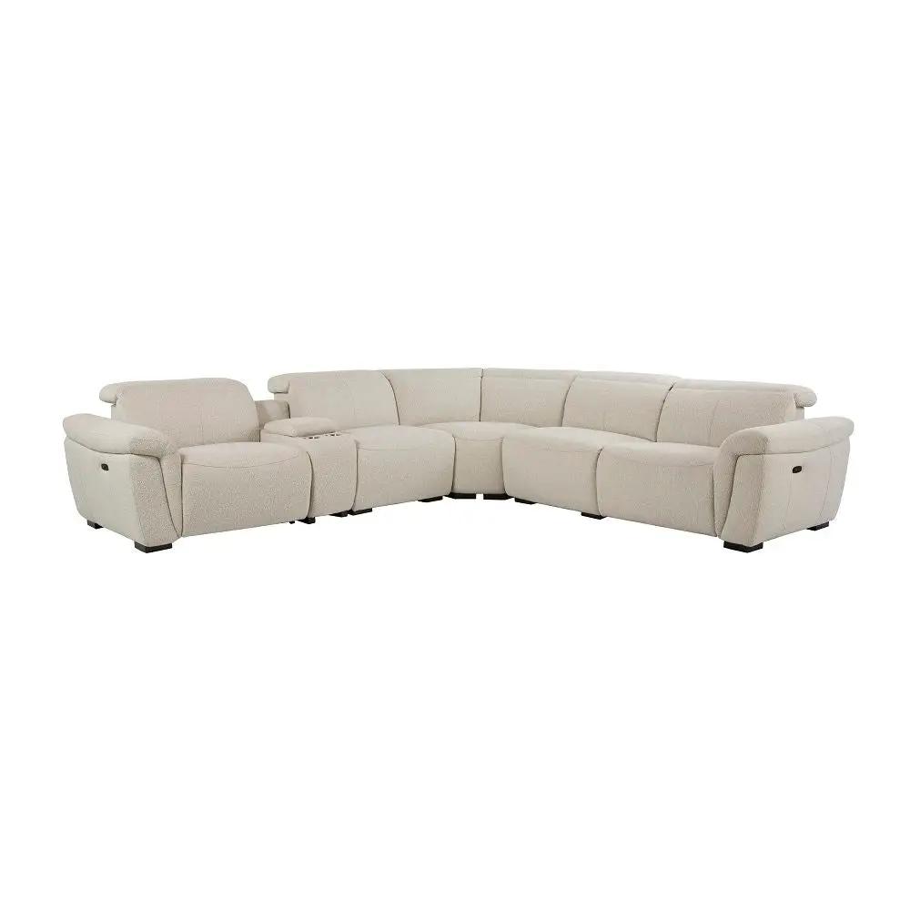Dayana - Power Motion Sectional Sofa - Beige Boucle by Unique Piece Furniture