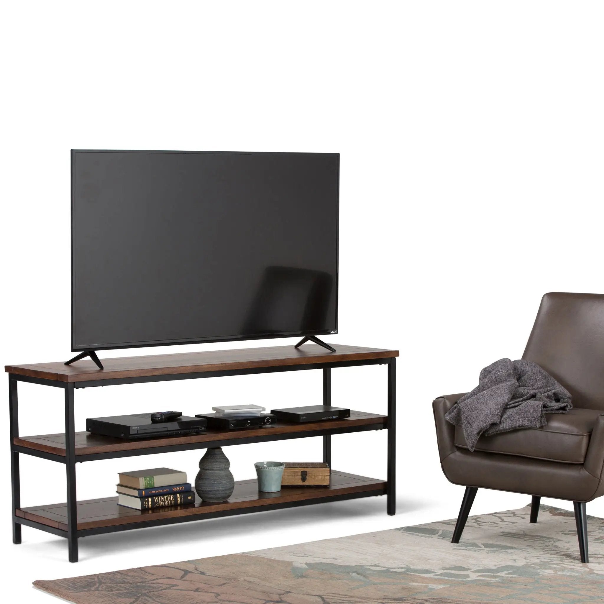Skyler - TV Media Stand - Dark Cognac Brown by HouseOfZazla