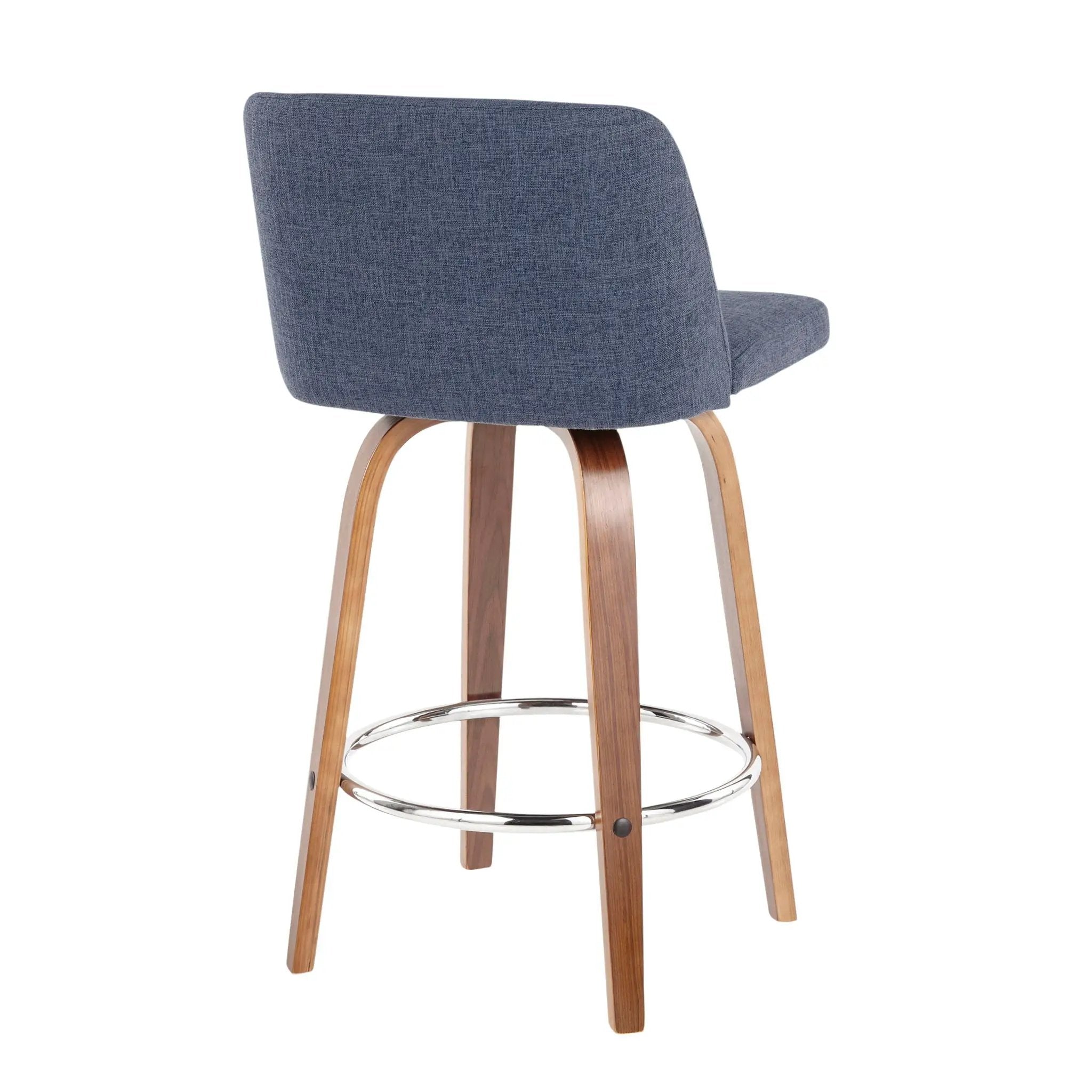 Toriano - Mid-Century Modern Fixed Height Counter Stool With Round Footrest (Set of 2) by Unique Piece Furniture