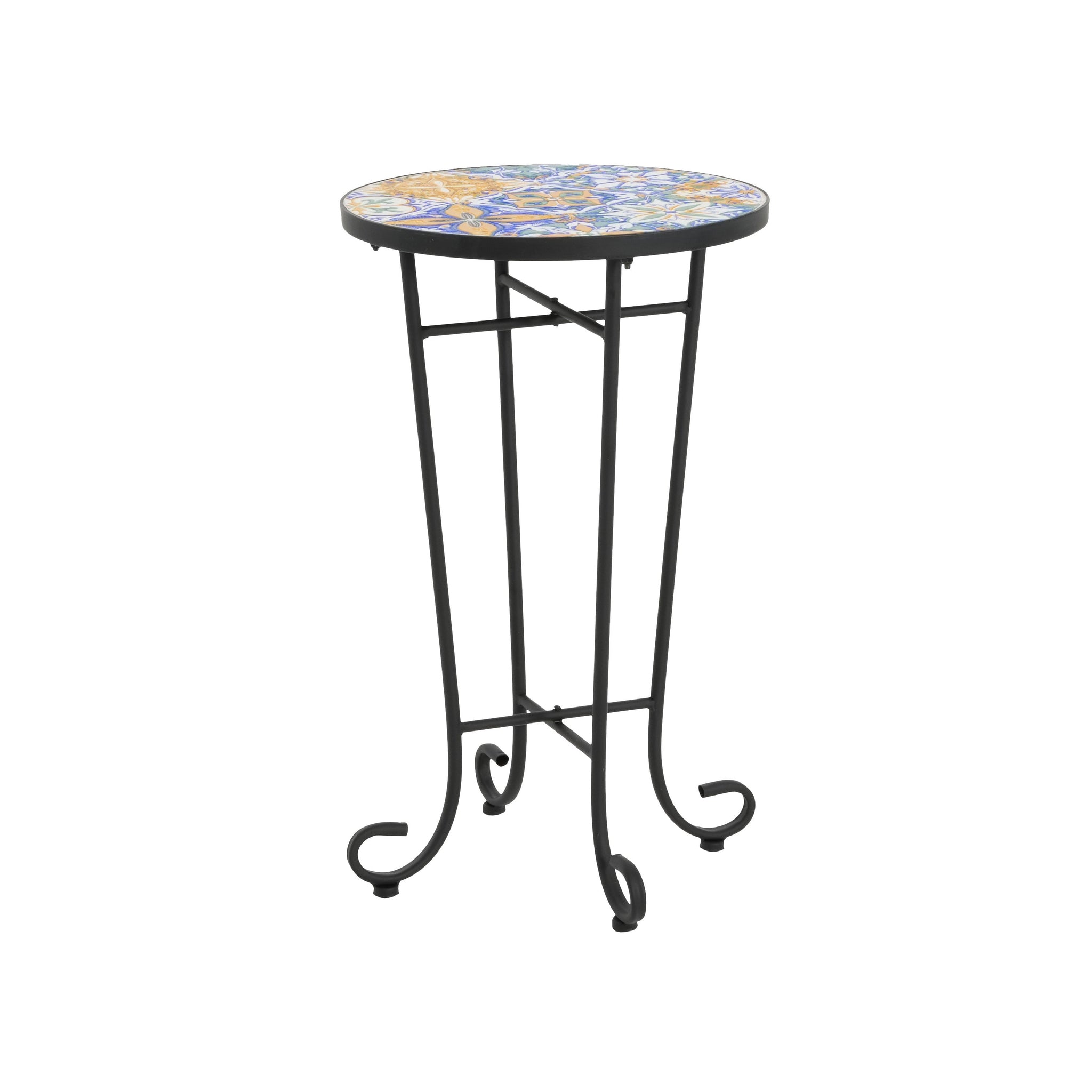 Patio Side Table, Colorful + Black by HouseOfZazla