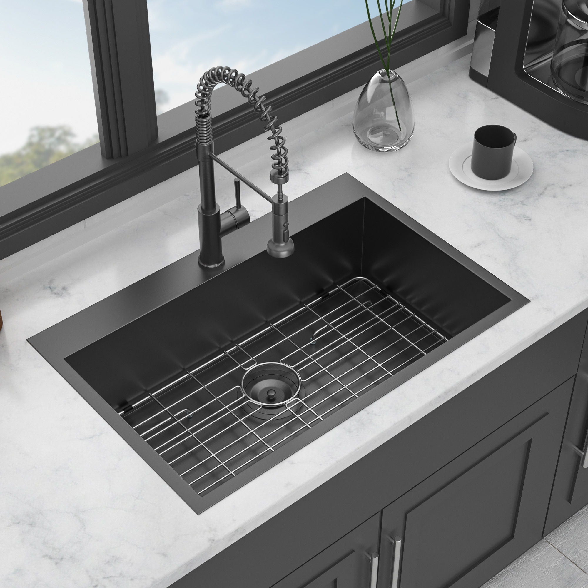 Drop In Kitchen Sink, 16 Gauge Stainless Steel, Topmount by HouseOfZazla