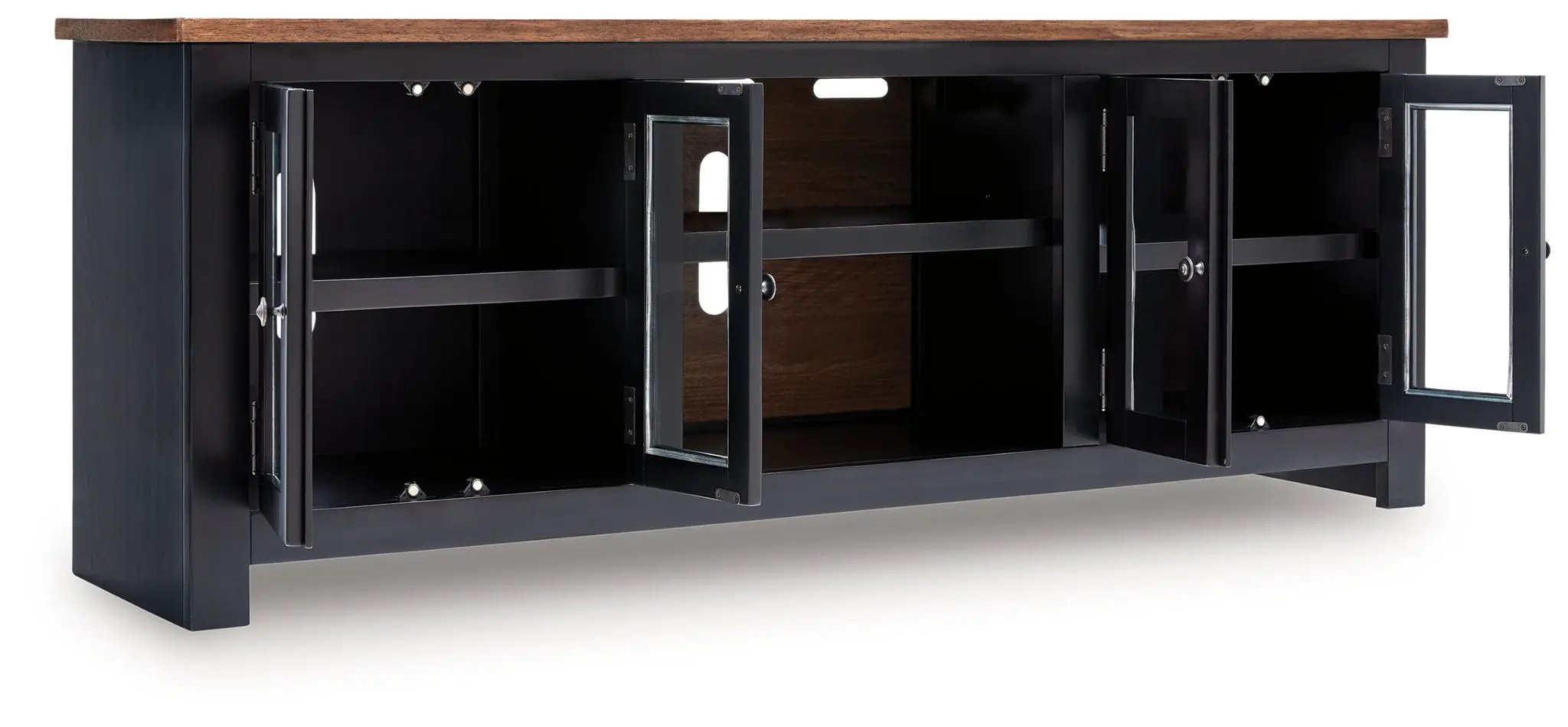 Wildenauer - XL TV Stand With Fireplace Option - Brown / Black by Unique Piece Furniture