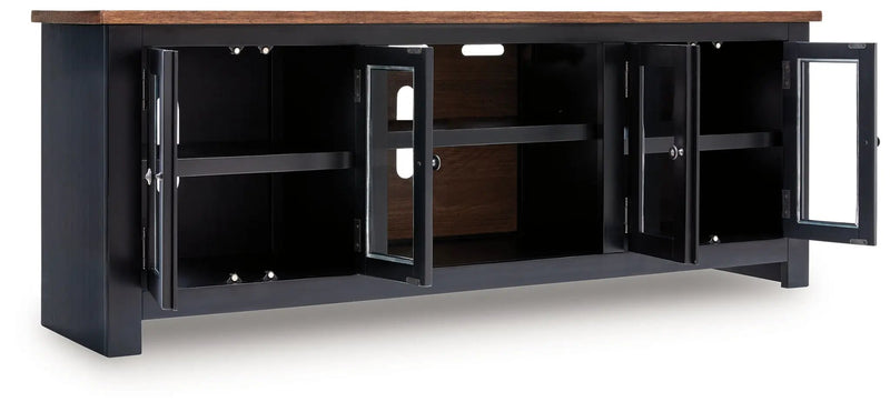 Wildenauer - XL TV Stand With Fireplace Option - Brown / Black by Unique Piece Furniture