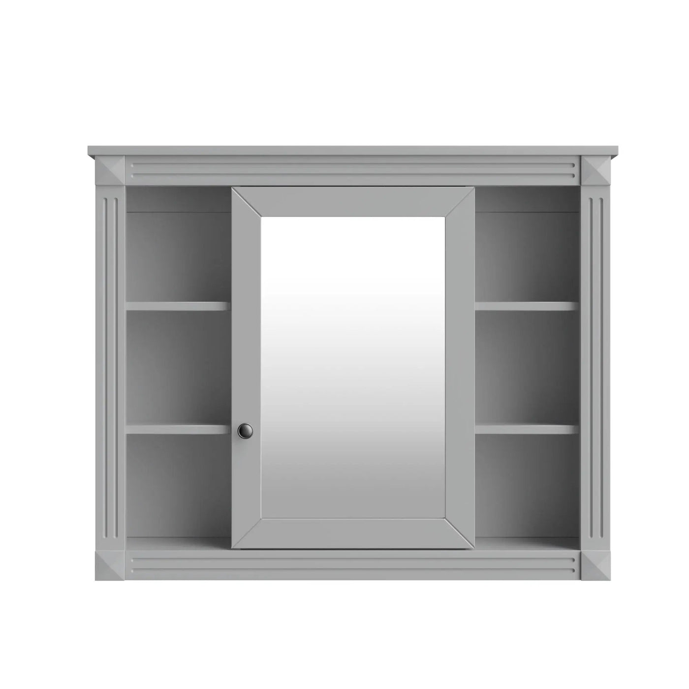 Wall Mounted Bathroom Storage Cabinet With Mirror, Cabinet With 6 Open Shelves And Adjustable Interior by Unique Piece Furniture