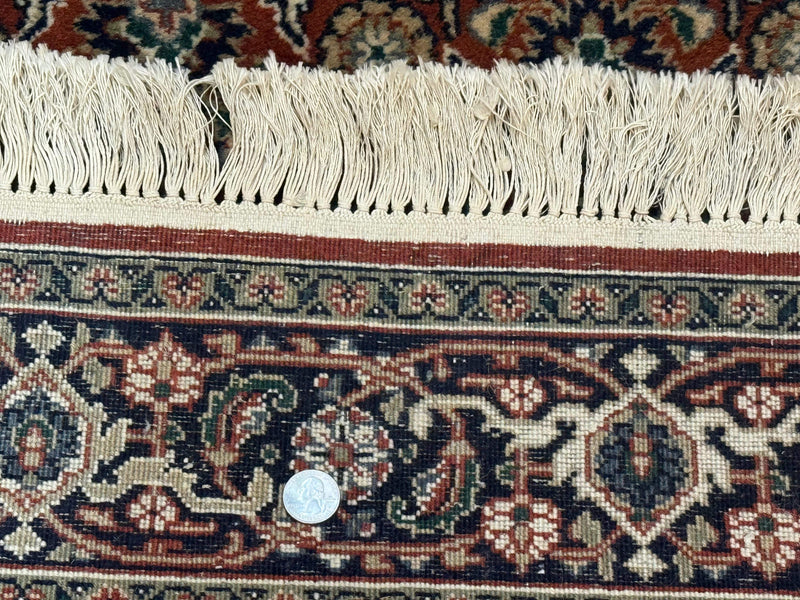 Indo Persian Bijar Rug 3x5, Red and Navy Blue, Allover Pattern, Fine Hand Knotted Wool Carpet by Jewel Rugs
