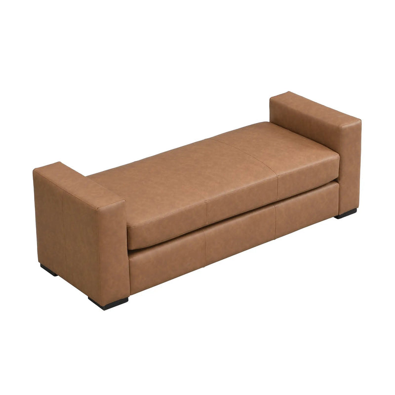 Stylish and Durable Brown Faux Leather Bench by HouseOfZazla