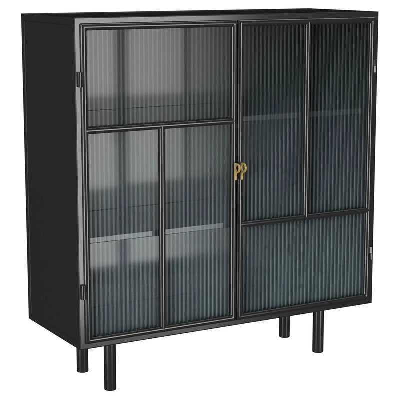 Dalia 2-door Accent Storage Cabinet with Shelving Black by Unique Piece Furniture