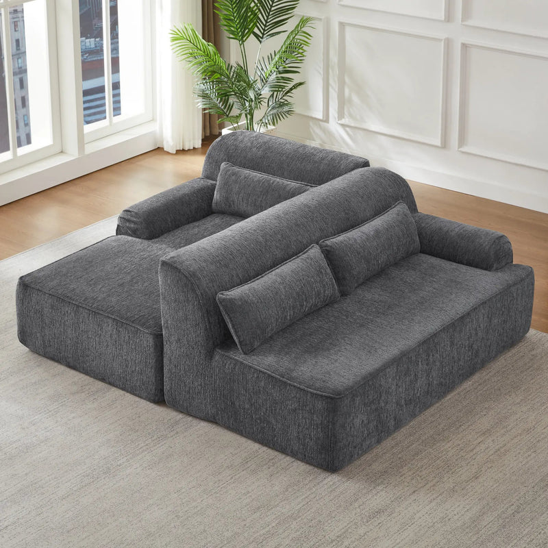 Chenille L-Shape Luxury Sectional Sofa by HouseOfZazla