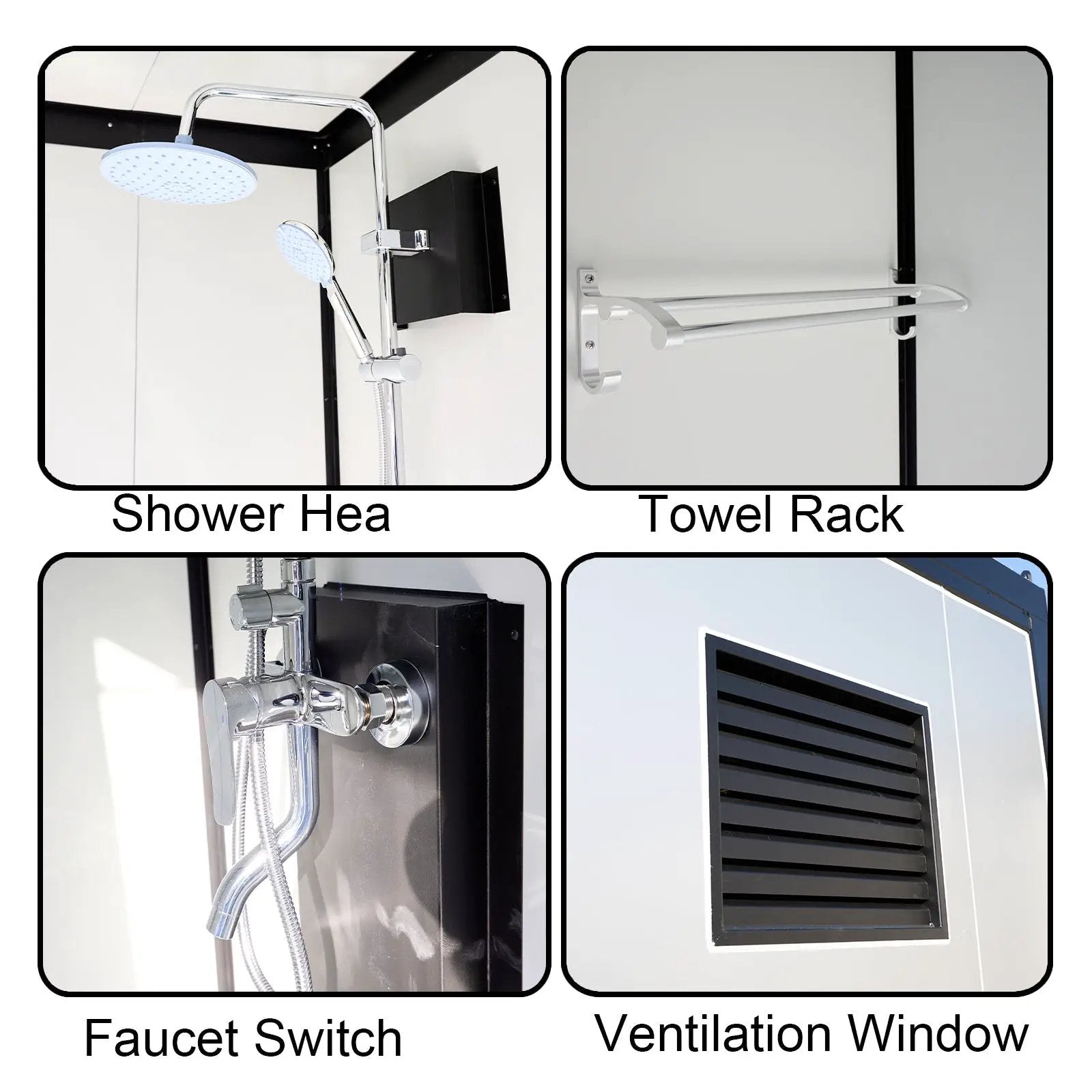 Portable Toilet Cabin - Outdoor Shower Room with Shower, Lights, Sink, and Ventilation Fan by HouseOfZazla