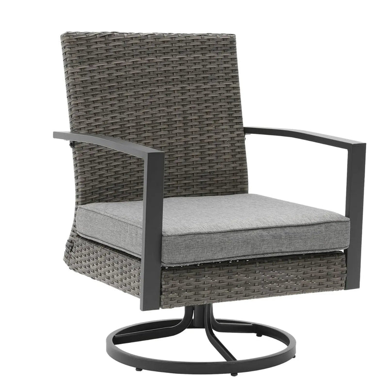 Swivel Rocker Patio Chairs With Cushions, All Weather (Set of 2) - Gray by HouseOfZazla