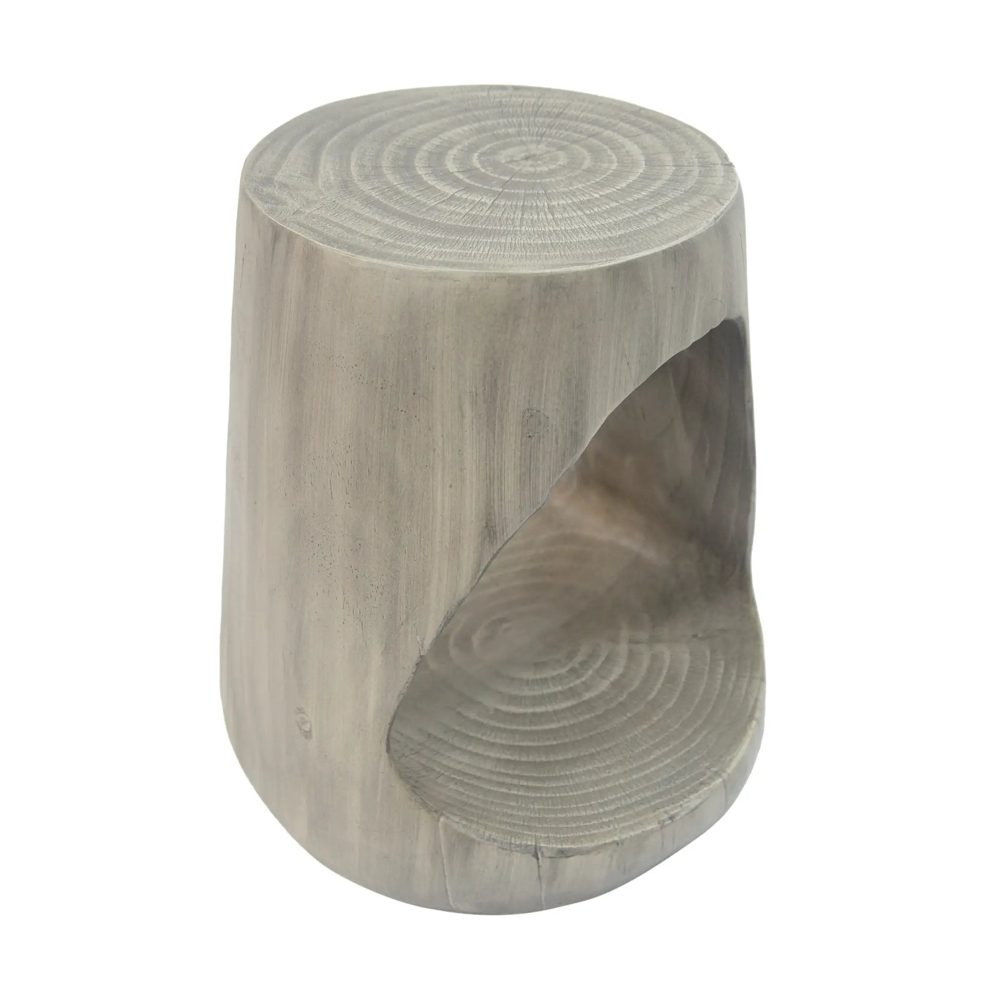Hollow Side Table Wood-Like Texture Grey by HouseOfZazla