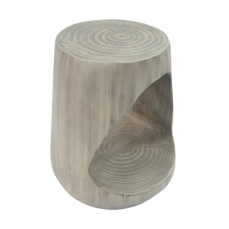 Hollow Side Table Wood-Like Texture Grey by HouseOfZazla