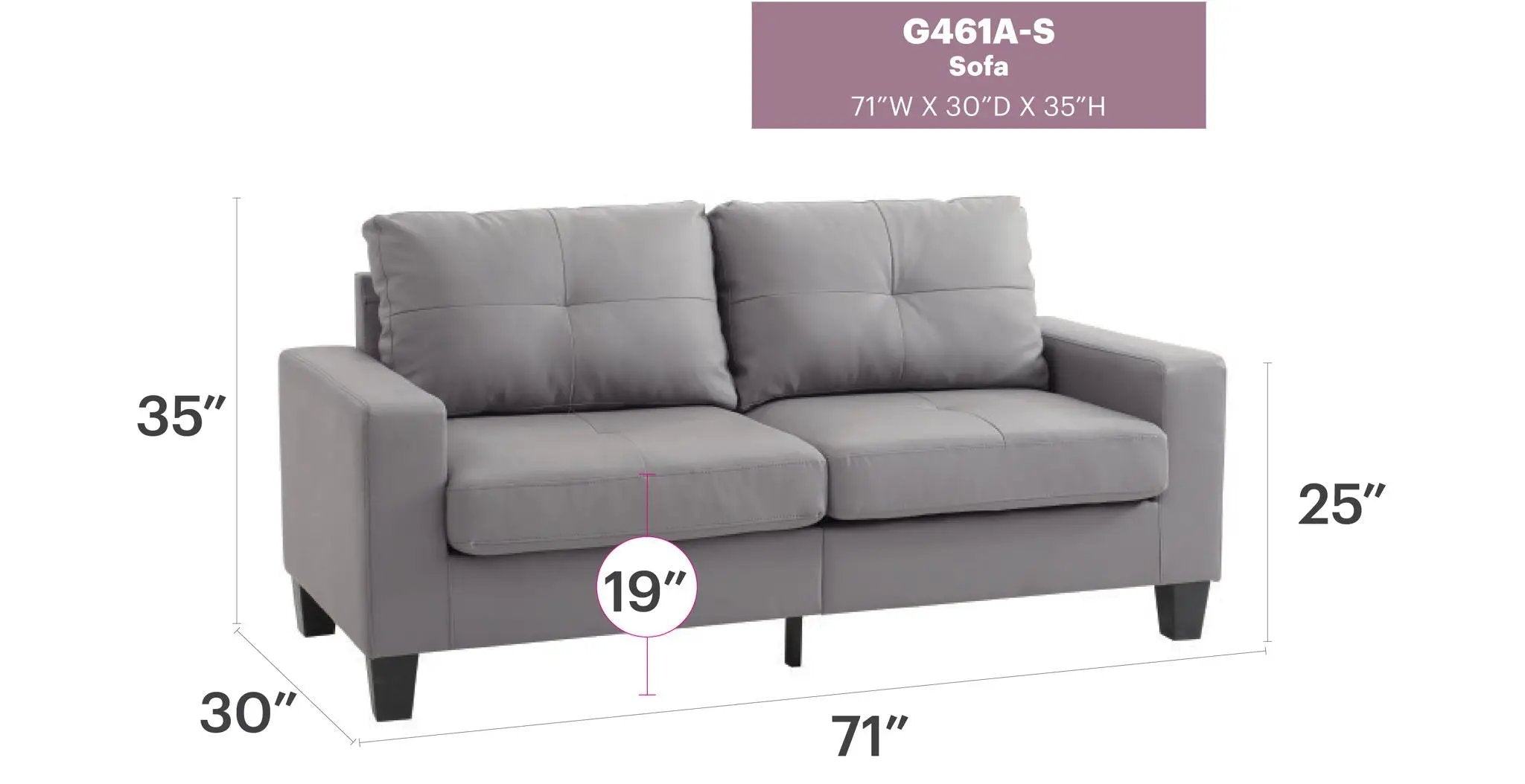 Modern Sofa With Elegance - Gray by Unique Piece Furniture