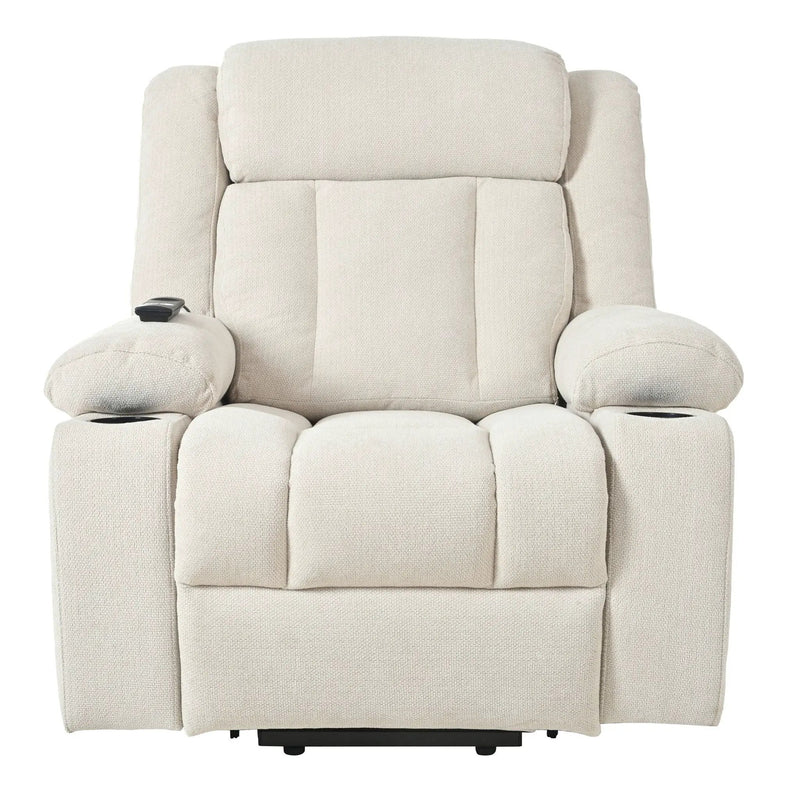 Power Lift Recliner Chair With Extended Footrest, Remote Control, Cup Holders, And Side Pockets by HouseOfZazla
