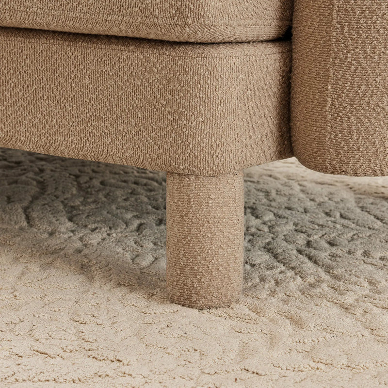 Coffee Ottoman with Boucle Fabric by HouseOfZazla