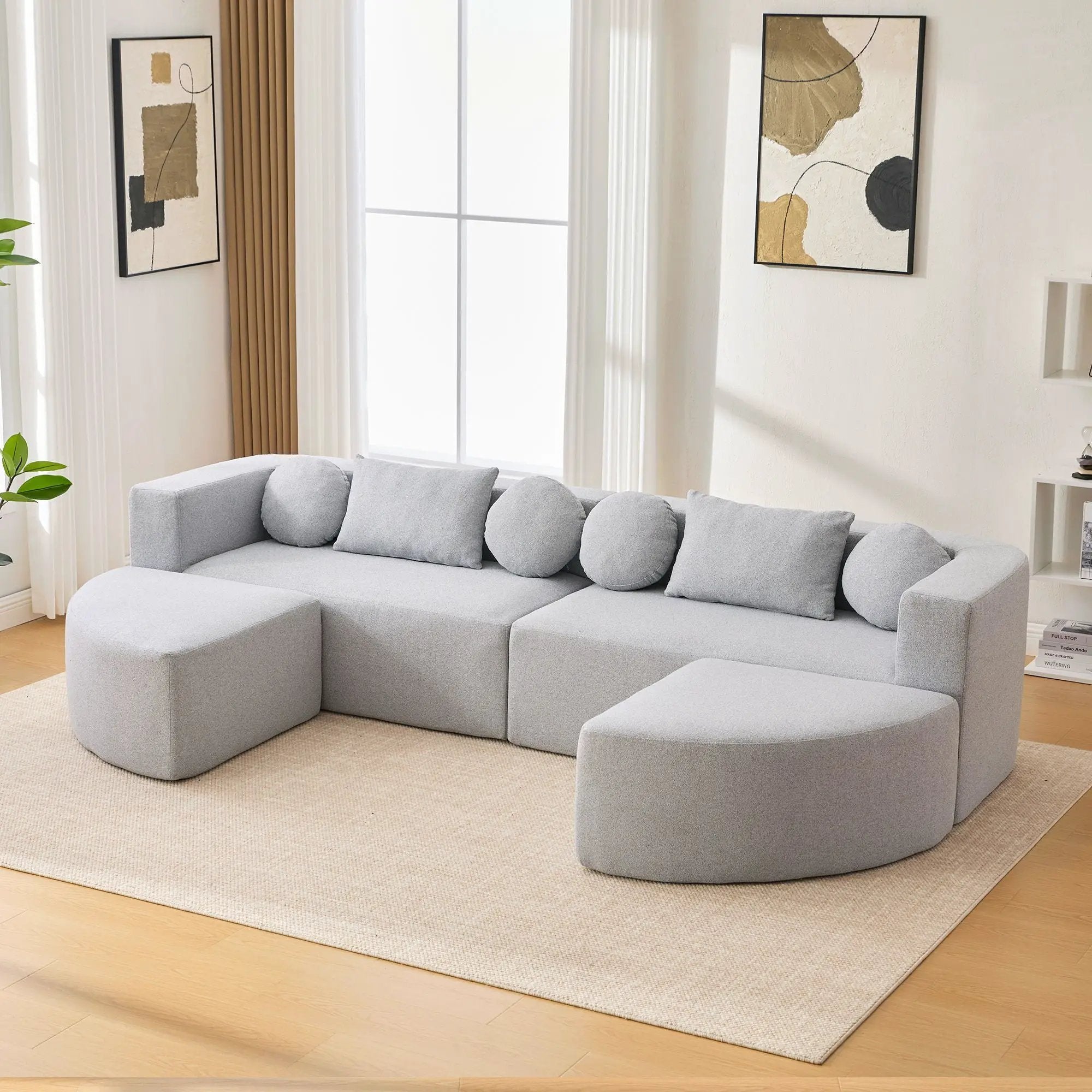 Boneless - Couch Modular Sectional Sofa With Deep Seating And Curved Design by Unique Piece Furniture