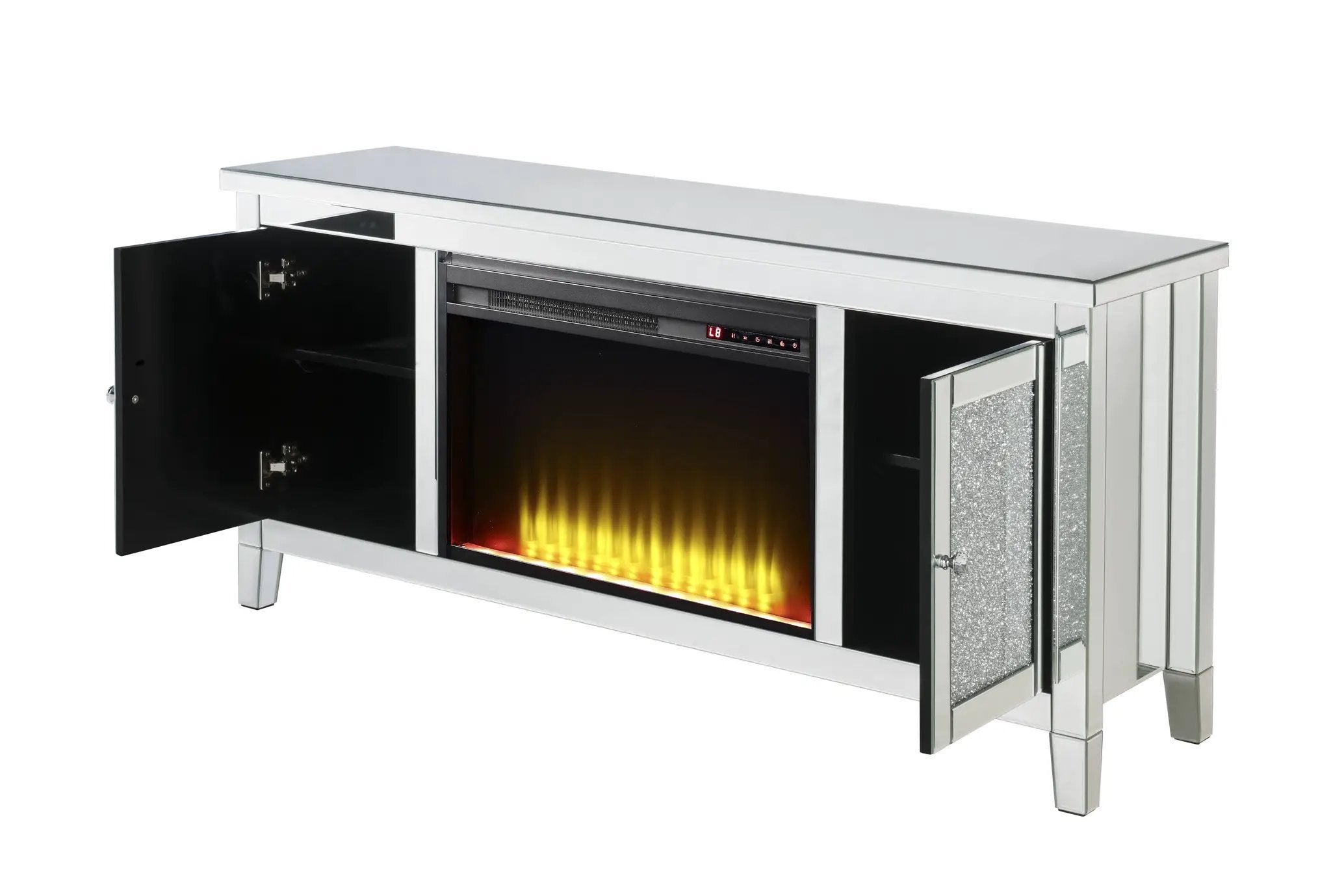 Noralie TV Stand with LED Electric Fireplace by HouseOfZazla