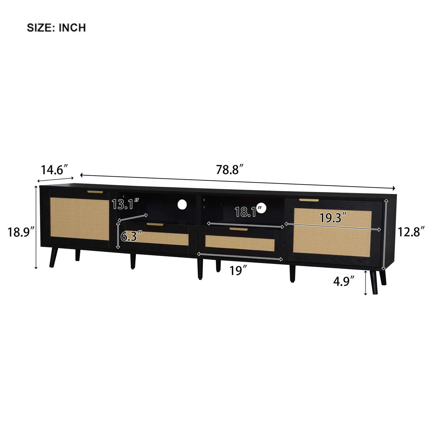 TV Stand Media Console With Cable Management by HouseOfZazla