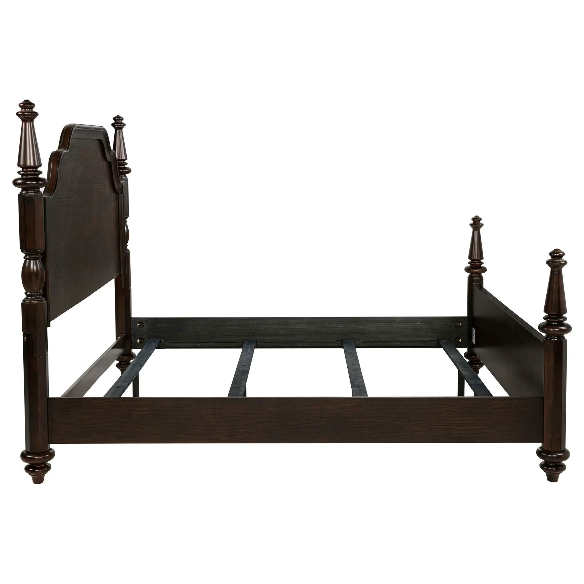Andover 63-inch Four Poster Eastern King Bed Dark Oak by Unique Piece Furniture