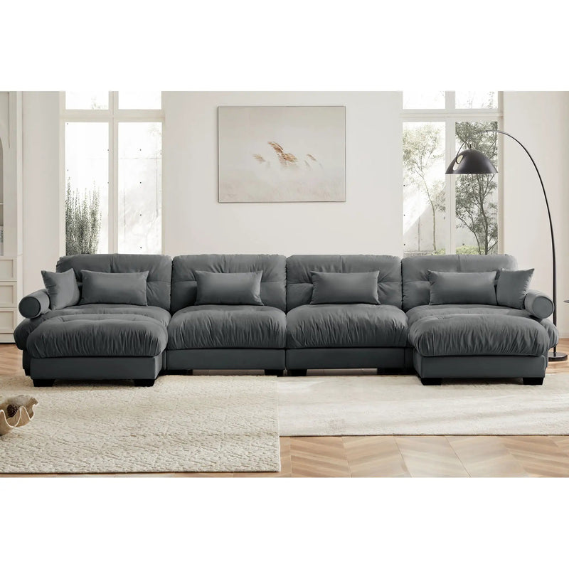 Super Comfort Oversized Modular Sectional Sofa With Movable Ottoman by Unique Piece Furniture