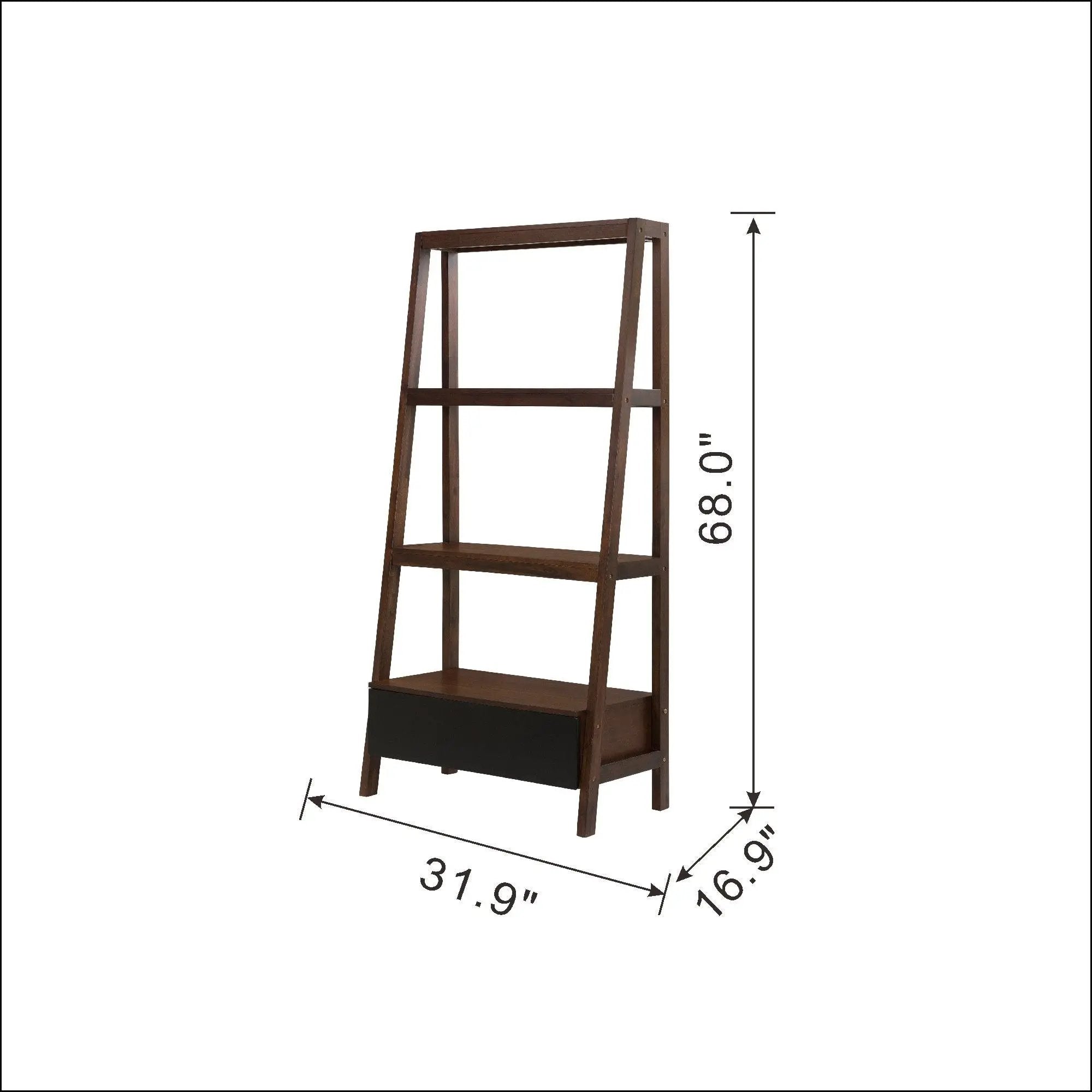 Ladder Shelf, Ladder Style Display Shelf - Natural Wood / Brown by HouseOfZazla