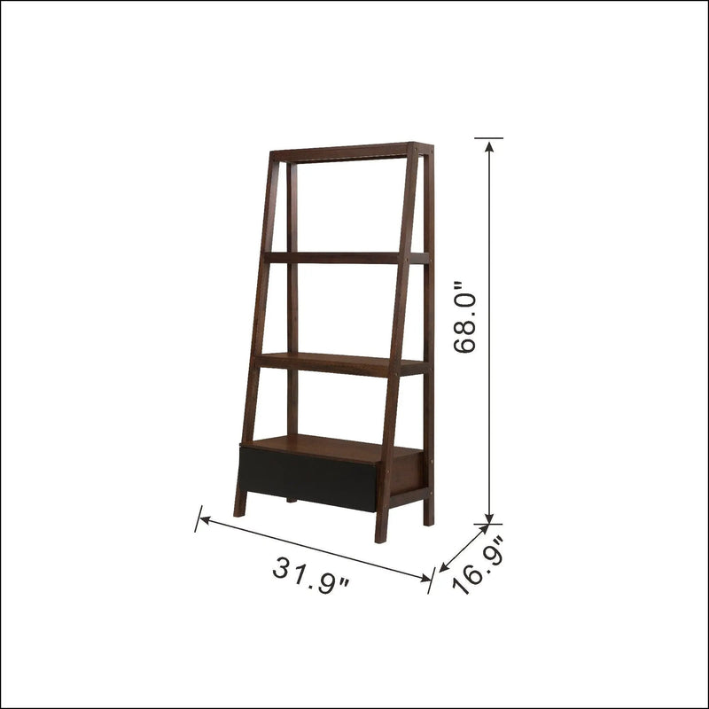 Ladder Shelf, Ladder Style Display Shelf - Natural Wood / Brown by HouseOfZazla