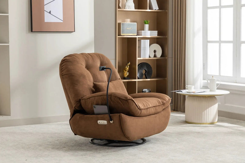 Power Recliner Swivel Glider USB Charger With tooth Music Player, Sleep, Working, Game And Leisure by HouseOfZazla