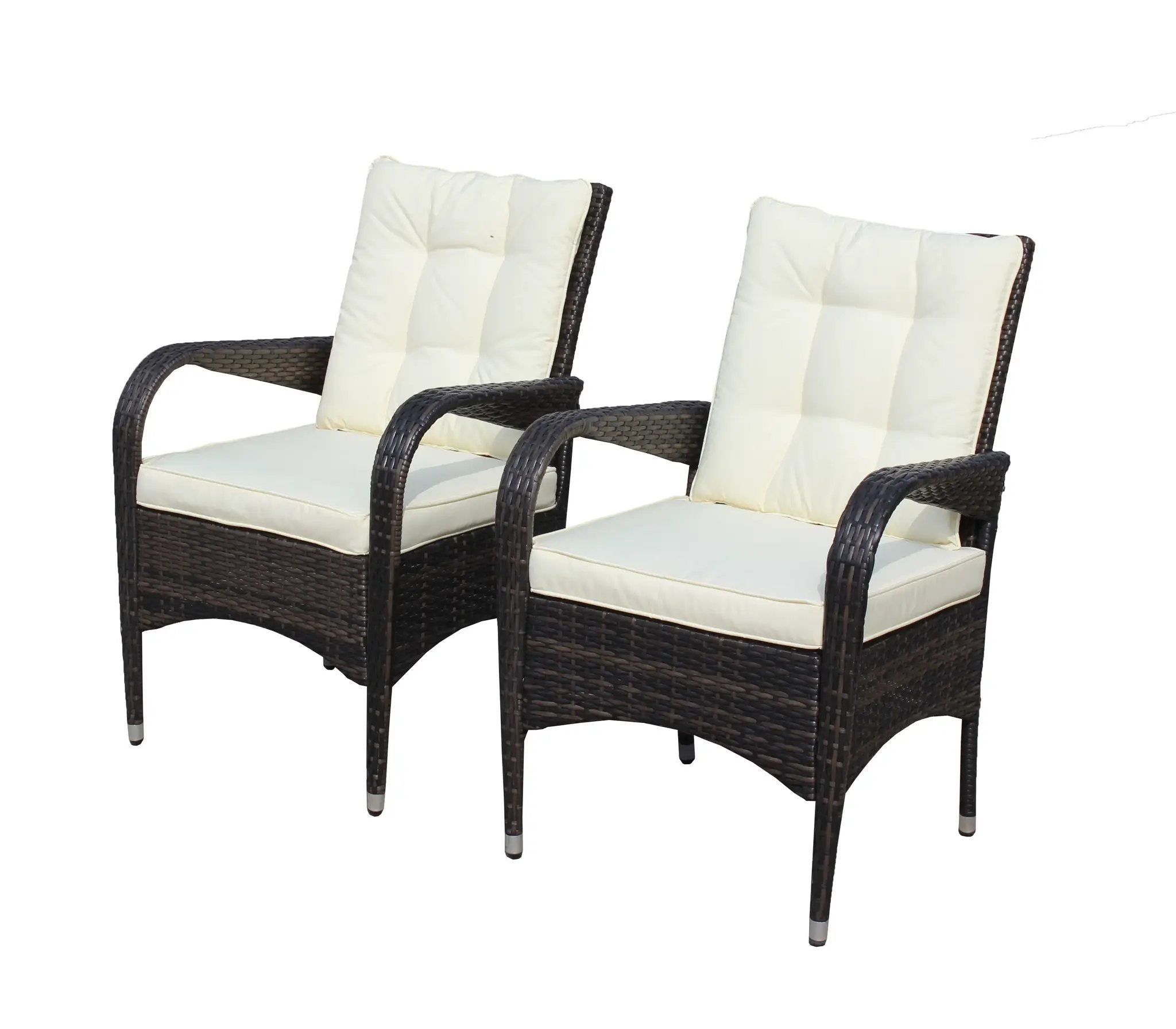 2-Piece Liberatore Dining Chairs with Beige Cushions by HouseOfZazla