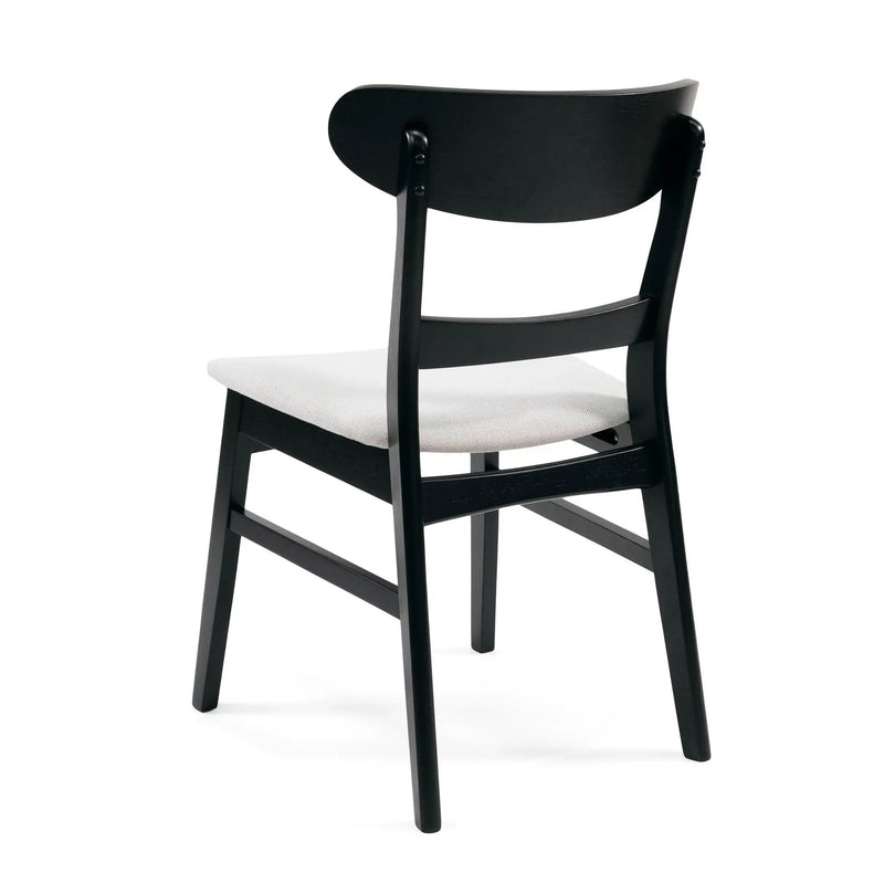 Set of 2 Mid-Century Dining Chairs - Upholstered Seat, Rubberwood Legs by HouseOfZazla