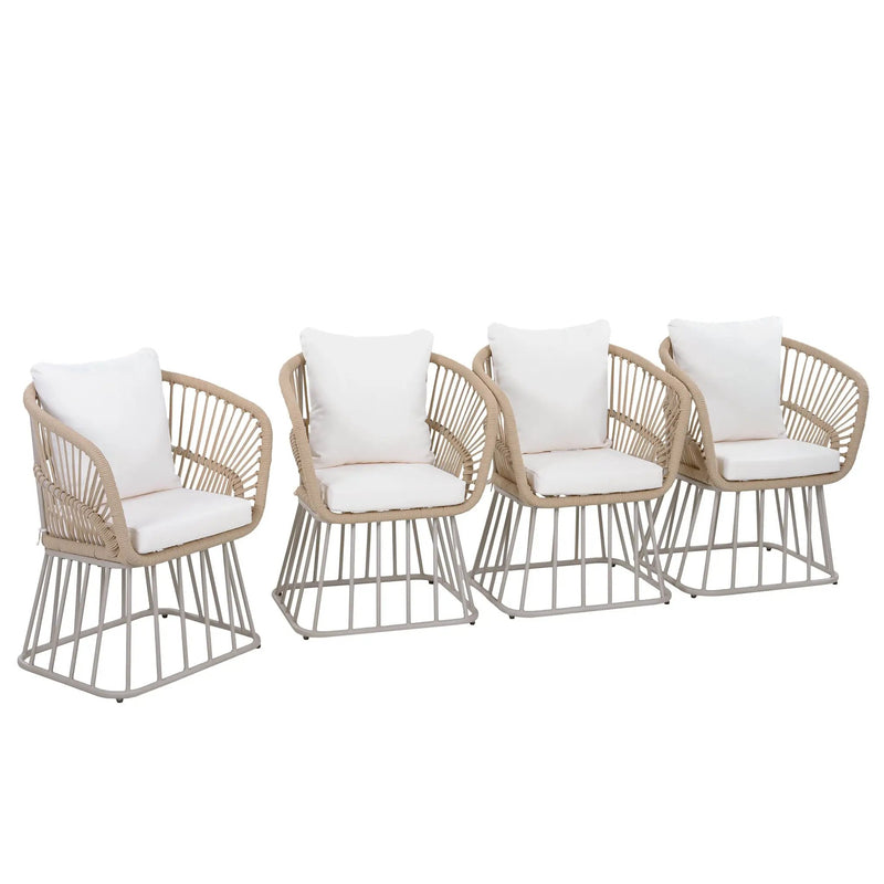 Outdoor Dining Chair MP1 - Teak Finish Wicker & Steel Frame by HouseOfZazla